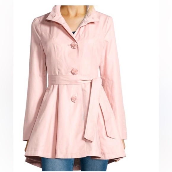 Betsey Johnson Jackets & Blazers - Betsey Johnson Pink Swing Trench Coat size small